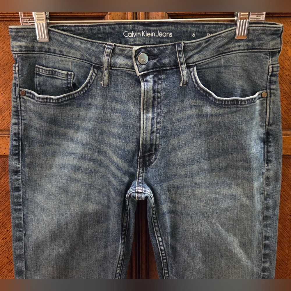 Y2K Calvin Klein "Slim Boyfriend" Low-Rise Straight Leg Jeans Size 6 - Picture 2 of 8